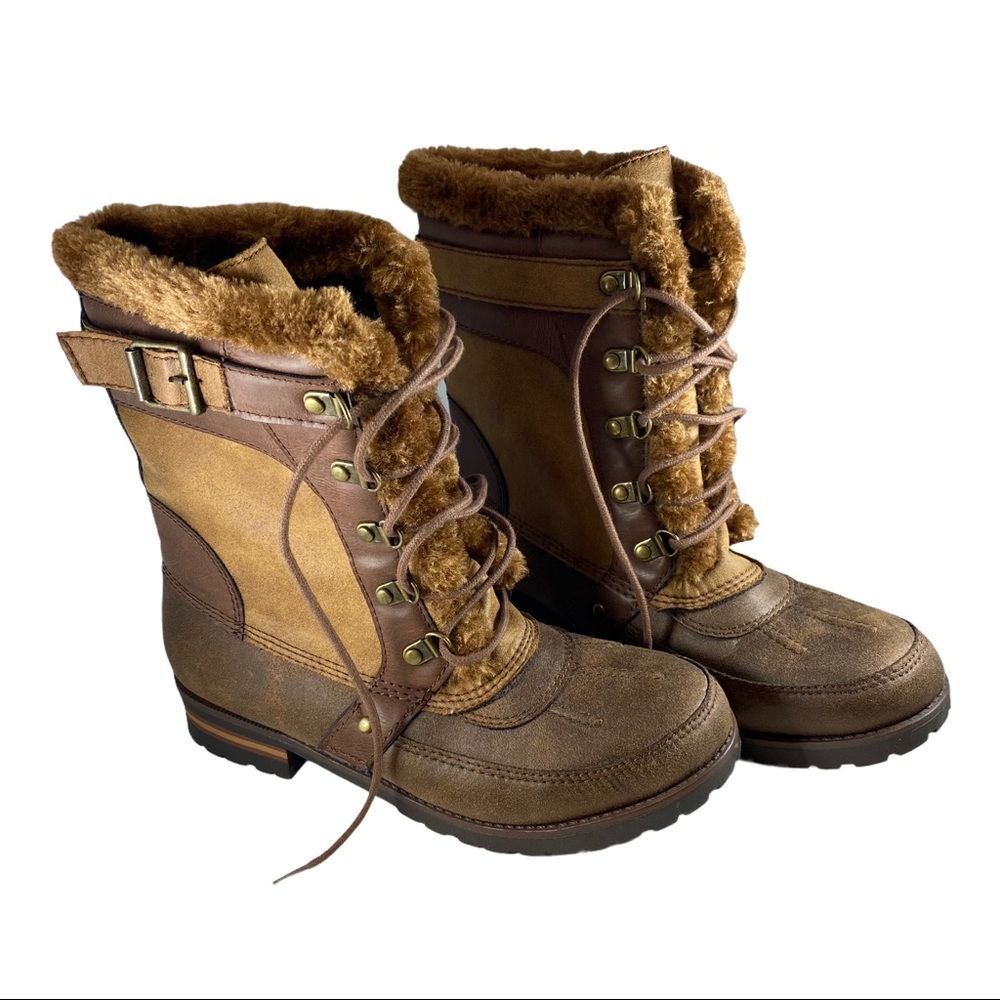 Rock & Candy brown boots faux fur vegan Danlea 8.5